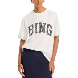 Anine Bing M Jaylin Sweatshirt Logo Tee in Whitw